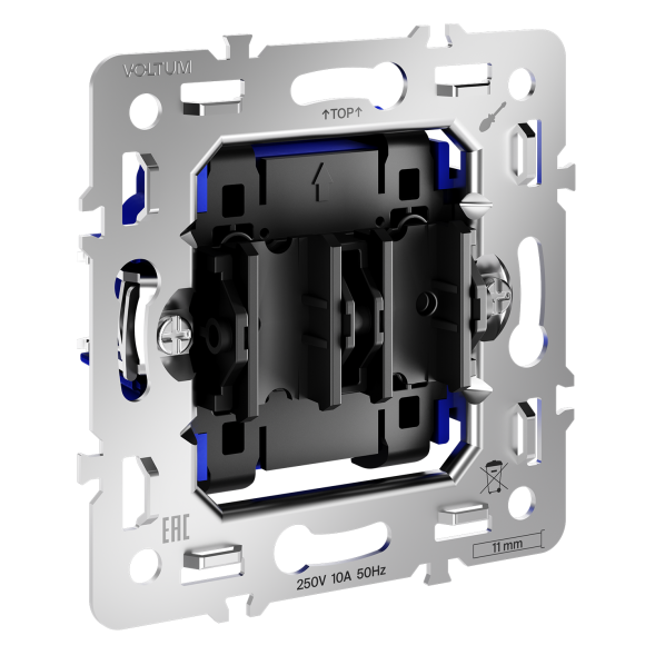 Механизм выключателя с самовозвратом двухклавишного 10А, S70