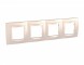 Рамка Schneider Electric Unica бежевый с декоративным элементом 4 поста MGU2.008.25