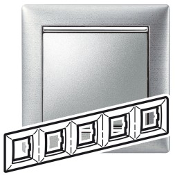 Рамка Legrand Valena Алюминий матовый 5 постов 770335