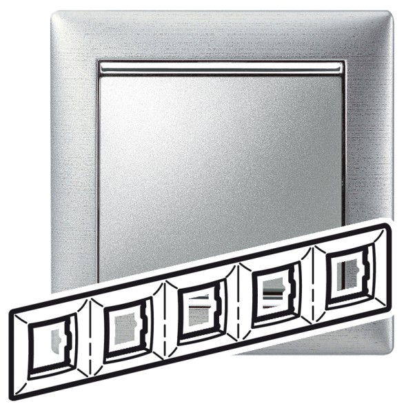 Рамка Legrand Valena Алюминий матовый 5 постов 770335