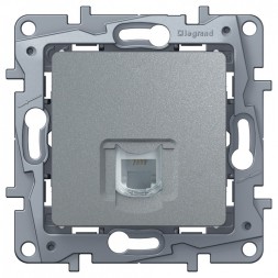 Телефонная розетка RJ11 Legrand Etika алюминий 672440