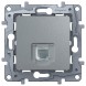 Телефонная розетка RJ11 Legrand Etika алюминий 672440