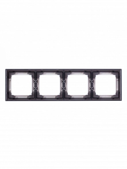Рамка ABB Levit Белый / Дымчатый чёрный 4 поста 2CHH015040A6062 3901H-A05040 62W