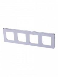 Рамка ABB Levit Белый / Дымчатый чёрный 4 поста 2CHH015040A6062 3901H-A05040 62W
