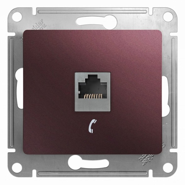 Розетка телефонная RJ11, механизм Schneider Electric Glossa Баклажановый GSL001181T