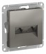 Розетка Schneider Electric Atlasdesign Сталь двойная компьютерная RJ45+RJ45, кат.5E, механизм ATN000985