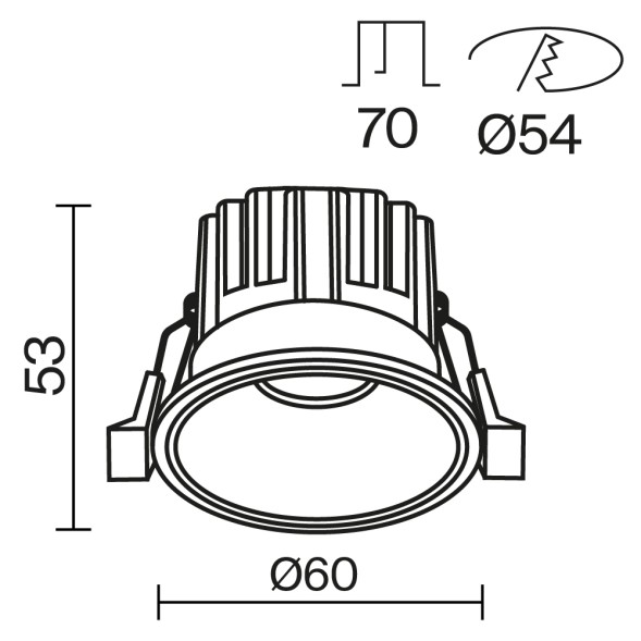 Встраиваемый светильник Technical DL058-7W3K-B