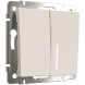 Выключатель двухклавишный проходной с подсветкой (айвори матовый) Werkel W1122162