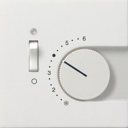 Крышка для термостатов Gira F100 Белый с поворотной ручкой, выключателем и контрольной лампой 1492112