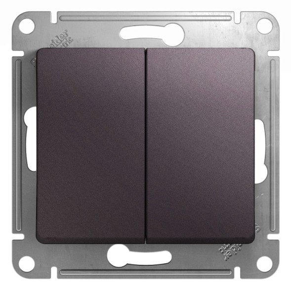 2-клавишный Переключатель,сх.6/2,10AX, механизм Schneider Electric Glossa Сиреневый туман GSL001465