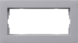 Рамка Gira E2 Алюминий установочная для монтажа заподлицо 2-постовая 1002255
