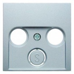 Центральная панель Berker R.1 алюминий, матовый для антенной розетки 2 и 3 отверстия 12031404