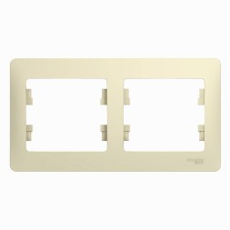 Рамка Schneider Electric Glossa Бежевый 2 поста горизонтальная GSL000202