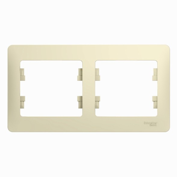 Рамка Schneider Electric Glossa Бежевый 2 поста горизонтальная GSL000202