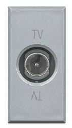 Проходная розетка, штыревой разъем ? 9,5 мм – 1модуль алюминий Bticino Axolute HC4202P