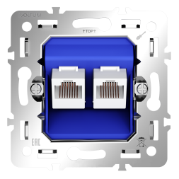 Механизм розетки компьютерной двойной RJ45+RJ45 кат.6, S70