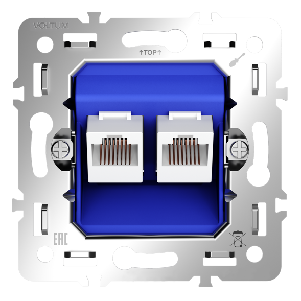 Механизм розетки компьютерной двойной RJ45+RJ45 кат.6, S70