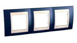 Рамка Schneider Electric Unica Хамелеон индиго / Бежевый 3 поста MGU6.006.542