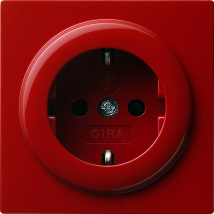 Розетка Gira S-color Красный с защитой от детей 045343
