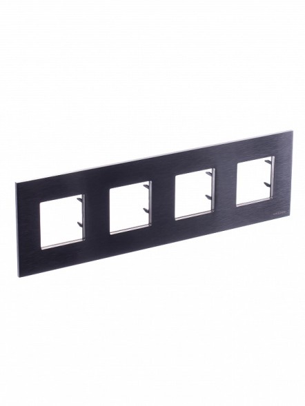 Рамка ABB Zenit Натуральная сталь 4 поста 2CLA227400N4001 N2274 OX