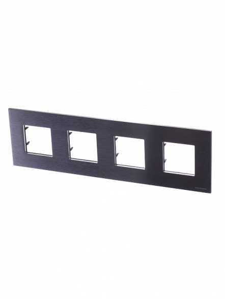 Рамка ABB Zenit Натуральная сталь 4 поста 2CLA227400N4001 N2274 OX