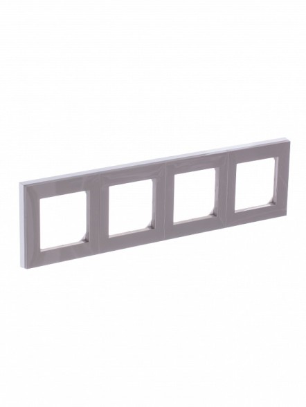 Рамка ABB Levit Кофе макиато / Белый 4 поста 2CHH015040A6018 3901H-A05040 18W