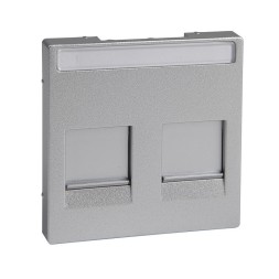 Центральная плата Merten M-серия алюминий для модул.штепсел.раз-в,2 поста MTN4564-0460