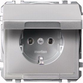 Механизм розетки Merten Artec с крышкой MTN2311-4060