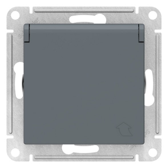 РОЗЕТКА с заземл. со шторк. с крышк., 16А, IP20, механизм, быстрозажим. клем., ГРИФЕЛЬ Schneider Electric Art Gallery GAL000746S