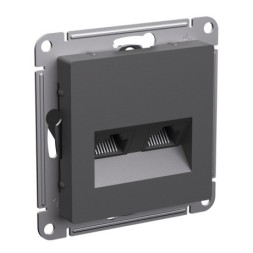 ATN001485 Atlasdesign РОЗЕТКА двойная компьютерная RJ45+RJ45, кат.5Е, механизм, БАЗАЛЬТ Schneider Electric