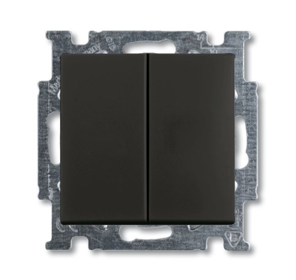 Механизм переключателя ABB Basic 55 chateau-black двухклавишный 1-полюсного переключателя с клавишей 2CKA001012A2181 2006/6/6 UC-95