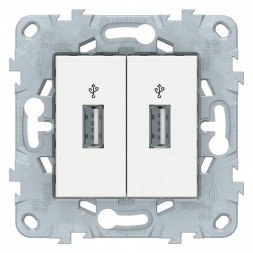 USB-коннектор Schneider Electric Unica Studio Белый 2-местный NU542718