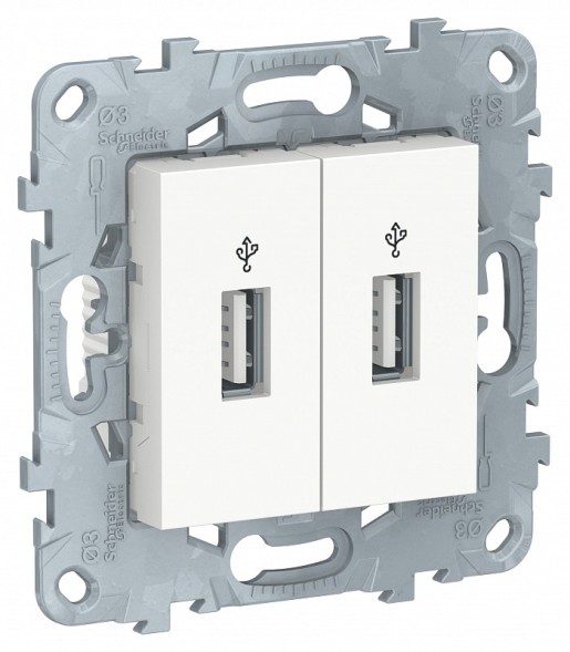 USB-коннектор Schneider Electric Unica Studio Белый 2-местный NU542718