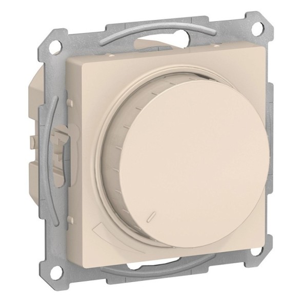 СВЕТОРЕГУЛЯТОР (диммер) Schneider Electric Atlasdesign Бежевый поворотно-нажимной, LED, RC, 400Вт, механизм ATN000223