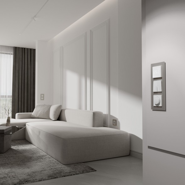 Рамка из стекла на 3 поста Senso дымчатый soft-touch Werkel W0033117