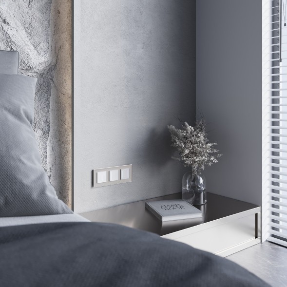 Рамка из стекла на 3 поста Senso дымчатый soft-touch Werkel W0033117