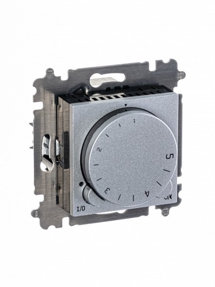 Терморегулятор ABB Levit серебро / дымчатый чёрный с поворотной ручкой 16А 2CHH920003A6070 3292H-A00003 70W