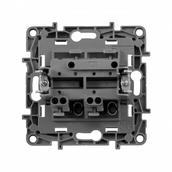 Выключатель Legrand Etika алюминий двухклавишный автоматические клеммы 10 AX 250 В~ 672402