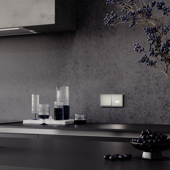 Проходной переключатель встраиваемый VOLTUM S70 одноклавишный 10А, (шелк)