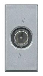 Оконечная коаксиальная розетка, штыревой разъем ? 9,5 мм –1 модуль алюминий Bticino Axolute HC4202DC