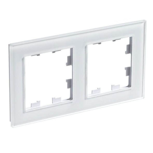 Рамка Schneider Electric Atlasdesign двойная Nature матовое белое стекло ATN330102