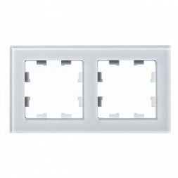 Рамка Schneider Electric Atlasdesign двойная Nature матовое белое стекло ATN330102