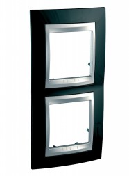 Рамка Schneider Electric Unica Top Родий / Алюминий 2 поста вертикальная MGU66.004V.093