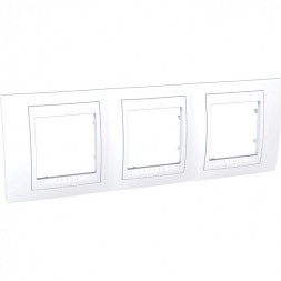 Рамка Schneider Electric Unica Хамелеон белый 3 поста MGU6.006.18