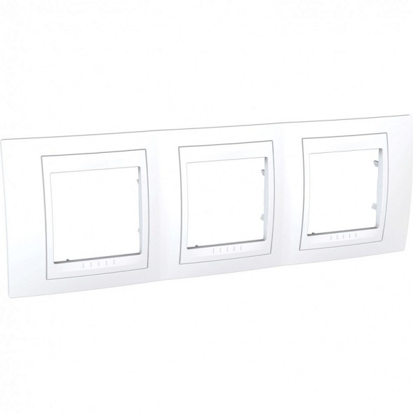 Рамка Schneider Electric Unica Хамелеон белый 3 поста MGU6.006.18