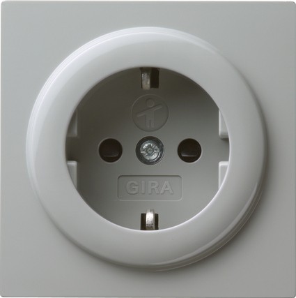 Розетка Gira S-color Серый с защитой от детей 045342