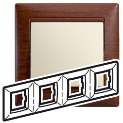 Рамка Legrand Valena Дерево 4 поста 770314