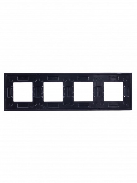 Рамка ABB Zenit Черное стекло 4 поста 2CLA227400N3101 N2274 CN
