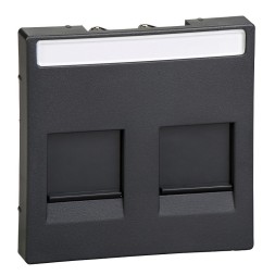 Центральная плата Merten M-серия антрацит для модул.штепсел.раз-в,2 поста MTN4564-0414