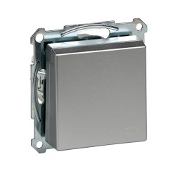 Механизм розетки Merten M-серия алюминий SCHUKO с крышкой MTN2311-0460